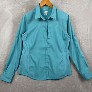 Columbia Shirt Titanium Omni Shade Women's L Vented Fishing Hiking Green